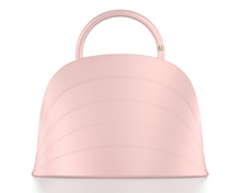 Load image into Gallery viewer, Millefoglie J handbag. Rose pink calfskin and hawk's eye gemstone. Gold-plated jewellery accents. - Gabo Guzzo