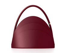 Load image into Gallery viewer, Medium Millefoglie handbag. Dark red calfskin and hawk's eye gemstone. Gold-plated jewellery accents. - Gabo Guzzo