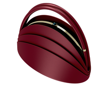 Load image into Gallery viewer, Medium Millefoglie handbag. Dark red calfskin and hawk's eye gemstone. Gold-plated jewellery accents. - Gabo Guzzo