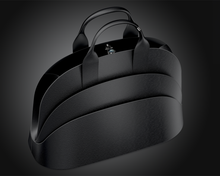 Load image into Gallery viewer, Millefoglie T 43 handbag. Black calfskin and hawk's eye gemstone. Black ruthenium jewellery accents. - Gabo Guzzo