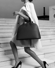 Load image into Gallery viewer, Millefoglie T 43 handbag. Black calfskin and hawk's eye gemstone. Black ruthenium jewellery accents. - Gabo Guzzo