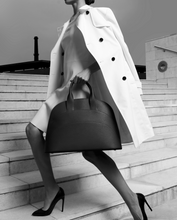 Load image into Gallery viewer, Millefoglie T 43 handbag. Black calfskin and hawk's eye gemstone. Black ruthenium jewellery accents. - Gabo Guzzo