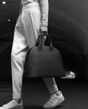 Load image into Gallery viewer, Millefoglie T 43 handbag. Black calfskin and hawk's eye gemstone. Black ruthenium jewellery accents. - Gabo Guzzo