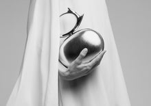 Load image into Gallery viewer, Spinosa Miserere jewellery clutch bag. Palladium, ruthenium, and emerald gemstone. - Gabo Guzzo