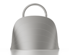 Load image into Gallery viewer, Millefoglie J handbag. Silver calfskin and red tiger's eye gemstone. Palladium-plated jewellery accents.