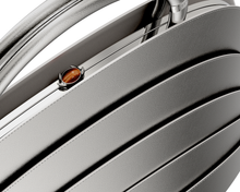 Load image into Gallery viewer, Millefoglie J handbag. Silver calfskin and red tiger's eye gemstone. Palladium-plated jewellery accents.