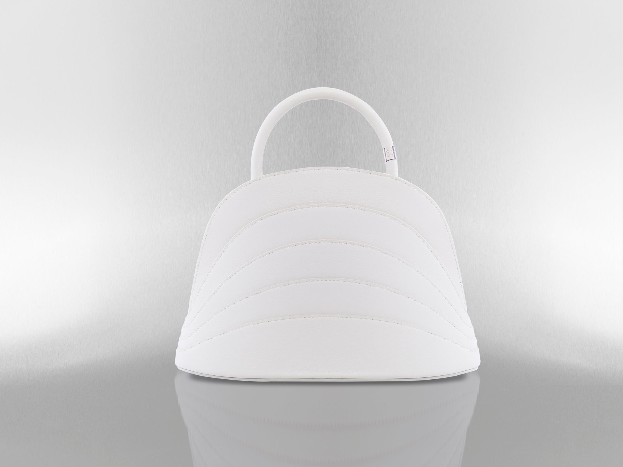 Gabo Guzzo Millefoglie J handbag in white calfskin and gold plated hardware. One-of-a-kind creation embellished with fine jewellery and handcrafted in Italy.