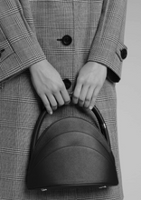 Load image into Gallery viewer, Medium Millefoglie handbag. Dark red calfskin and hawk's eye gemstone. Gold-plated jewellery accents. - Gabo Guzzo