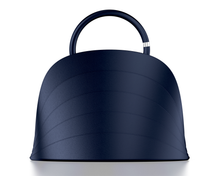 Load image into Gallery viewer, Millefoglie J handbag. Roman blue calfskin and rose quartz gemstone. Palladium-plated accents. - Gabo Guzzo