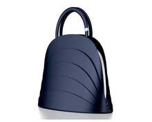 Load image into Gallery viewer, Millefoglie J handbag. Roman blue calfskin and rose quartz gemstone. Palladium-plated accents. - Gabo Guzzo