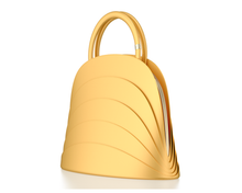 Load image into Gallery viewer, Millefoglie J handbag. Saffron-yellow calfskin and malachite gemstone. Gold-plated jewellery accents. - Gabo Guzzo