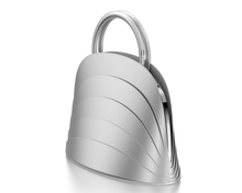 Load image into Gallery viewer, Millefoglie J handbag. Silver calfskin and tiger's eye gemstone - Gabo Guzzo