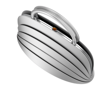 Load image into Gallery viewer, Millefoglie J handbag. Silver calfskin and tiger's eye gemstone - Gabo Guzzo