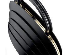Load image into Gallery viewer, Millefoglie J handbag. Black calfskin and black onyx gemstone - Gabo Guzzo
