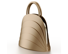 画像をギャラリービューアに読み込む, Gabo Guzzo Millefoglie J handbag. Cappuccino-brown calfskin and blue howlite gemstone