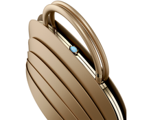 画像をギャラリービューアに読み込む, Gabo Guzzo Millefoglie J handbag. Cappuccino-brown calfskin and blue howlite gemstone