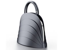Load image into Gallery viewer, Millefoglie J handbag. Iron-grey calfskin and blue jade gemstone. Palladium-plated jewellery accents. - Gabo Guzzo