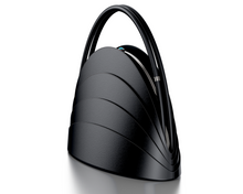 画像をギャラリービューアに読み込む, Gabo Guzzo Millefoglie handbag. Black calfskin and blue jade gemstone