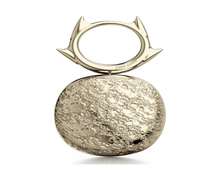 Load image into Gallery viewer, Spinosa Miserere jewellery clutch bag. Gold-plated and sapphire gemstone - Gabo Guzzo