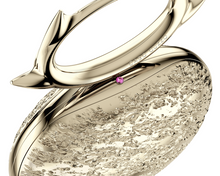 Load image into Gallery viewer, Spinosa Miserere jewellery clutch bag. Gold-plated and sapphire gemstone - Gabo Guzzo