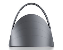 Load image into Gallery viewer, Millefoglie handbag. Iron-grey calfskin and red tiger's eye gemstone. Palladium-plated accents. - Gabo Guzzo