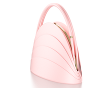 Load image into Gallery viewer, Millefoglie handbag. Pink calfskin and red tiger's eye gemstone. Gold-plated jewellery details. - Gabo Guzzo