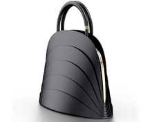 Load image into Gallery viewer, Millefoglie J handbag. Black calfskin and black onyx gemstone - Gabo Guzzo
